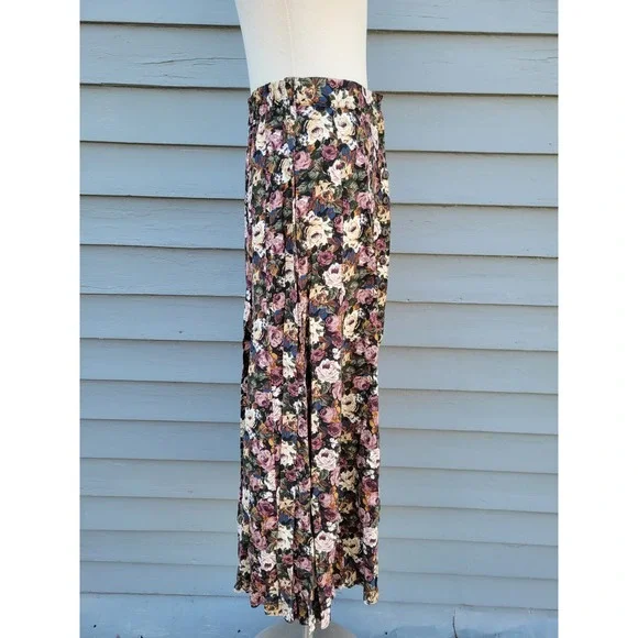 Express Vintage Floral Maxi Skirt Button Front High Waist Rayon Size M - Picture 3 of 7